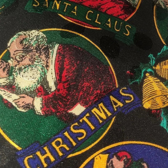 STUDIO 890 Santa Claus Christmas Xmas Men's Neck Tie Bells Holly Leaves Handmade - Picture 4 of 6